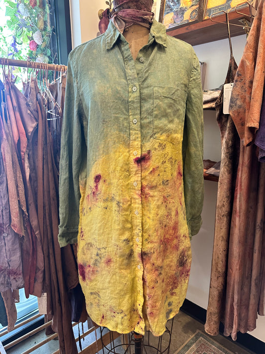 Linen shirt dress - sun into sea
