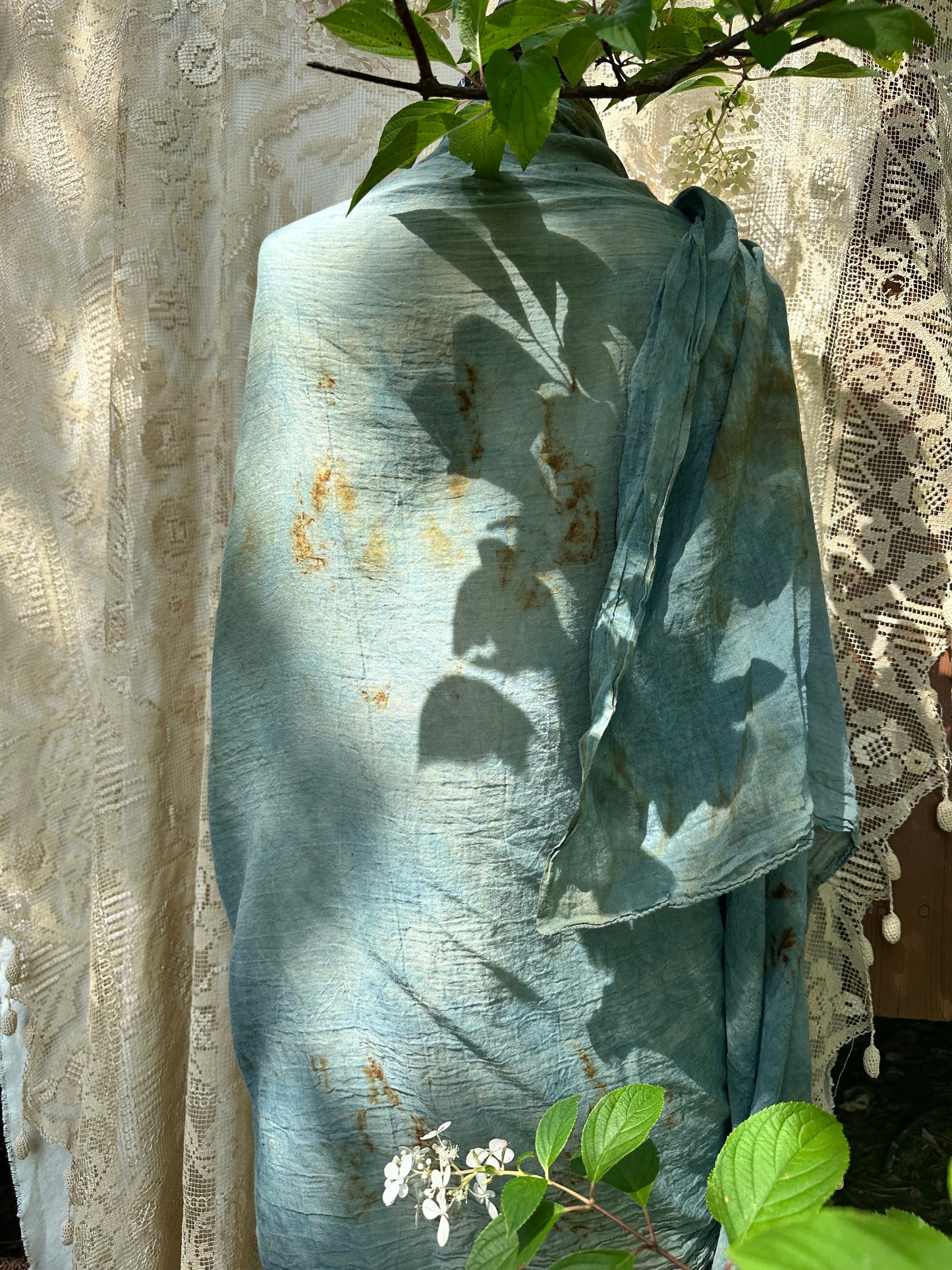 Xl organic cotton shawl - River rocks
