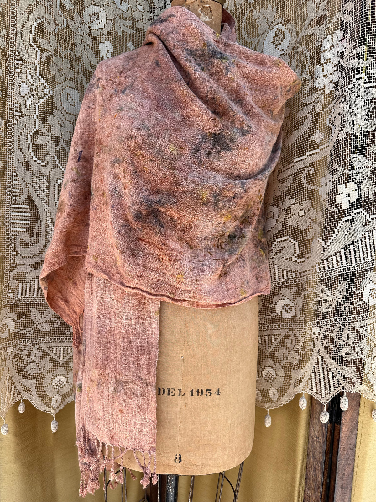 Hand loomed silk shawl - bloom
