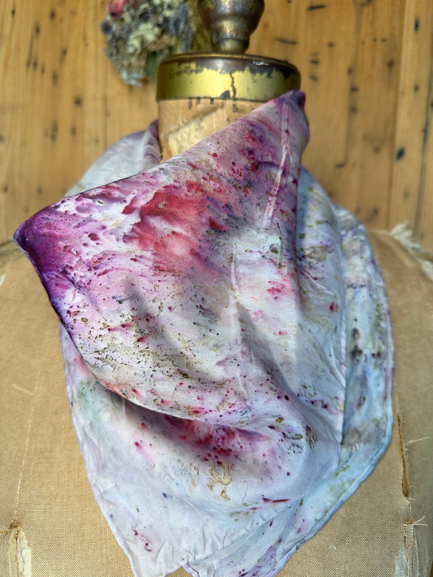 Silk bandana/ altar cloth - Wild flowers