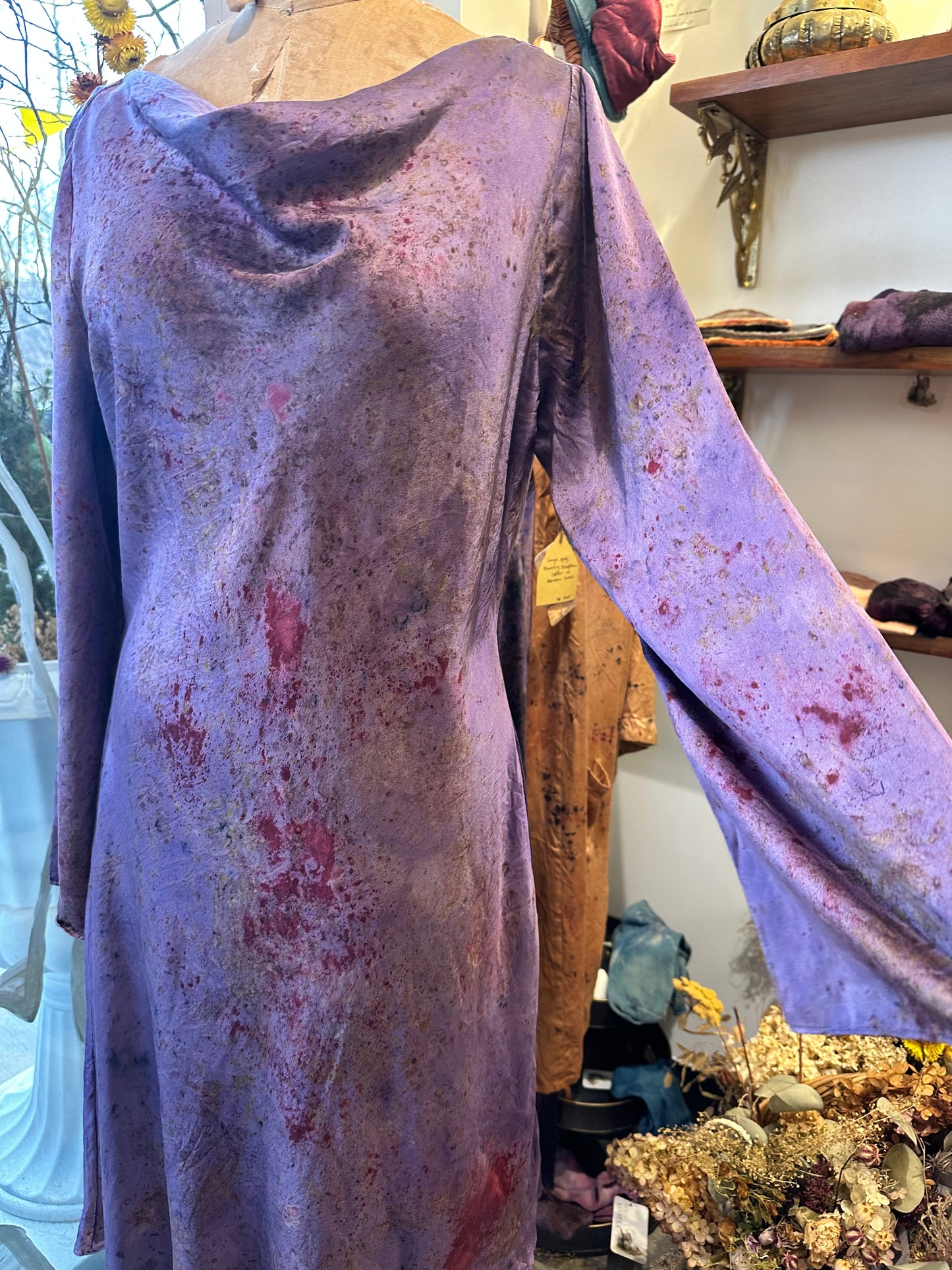 Long sleeve silk mini - cosmic Flora