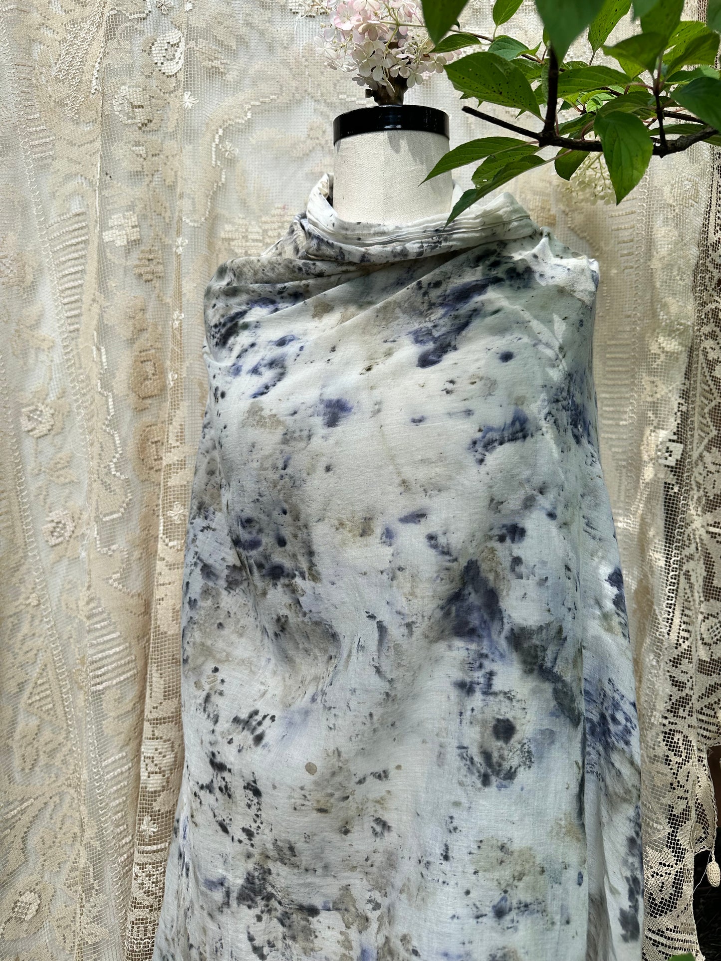 Xl organic cotton shawl / sarong- rose song