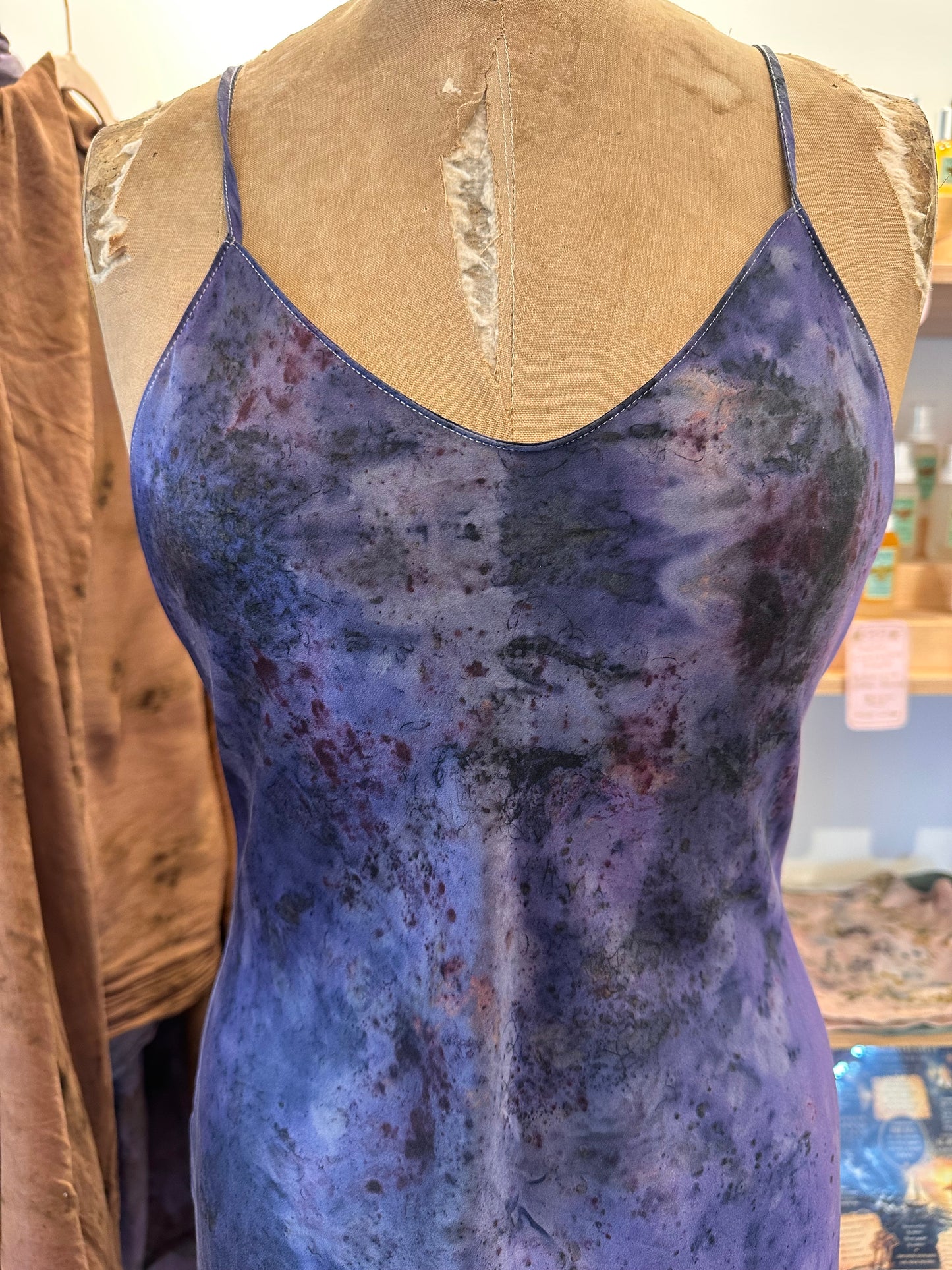 Silk slip dress - galaxy Flora