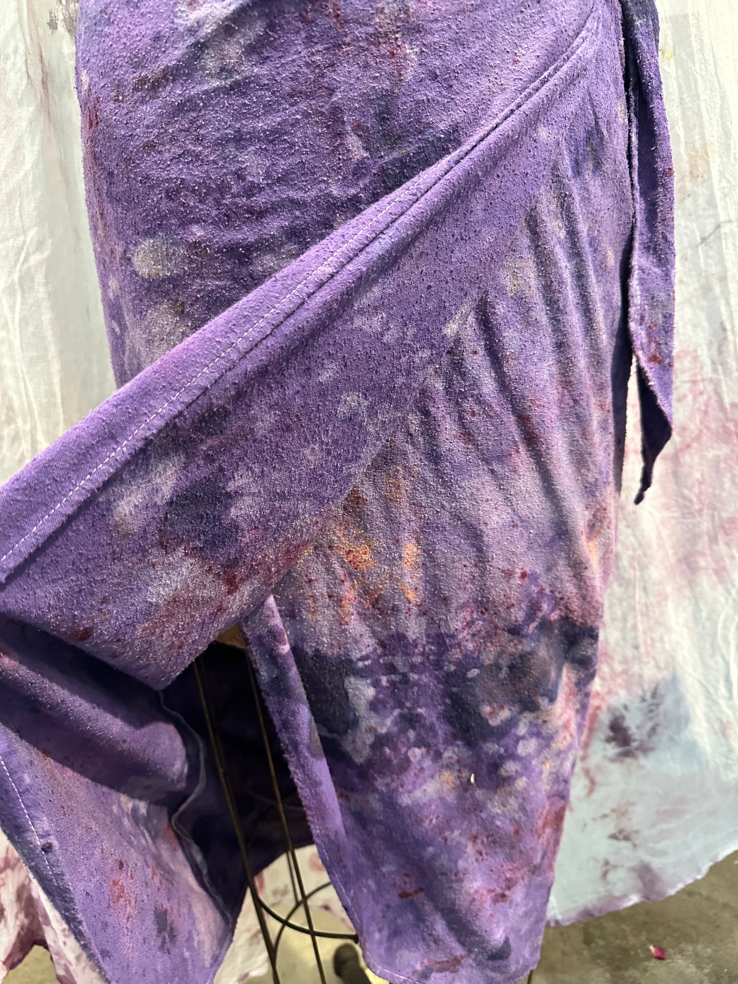Raw silk wrap skirt