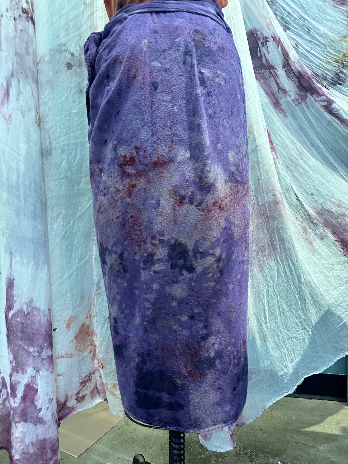 Raw silk wrap skirt