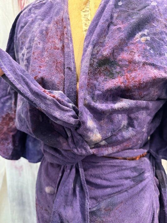 Raw silk wrap top