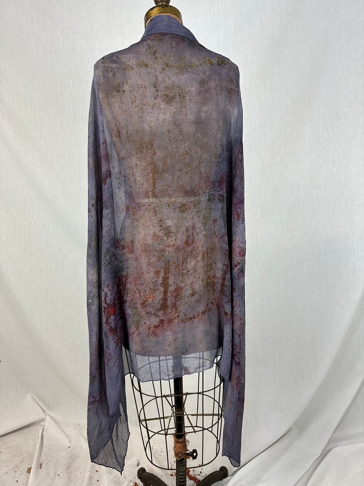 Silk chiffon sarong / shawl/ blanket / tapestry- dark mother