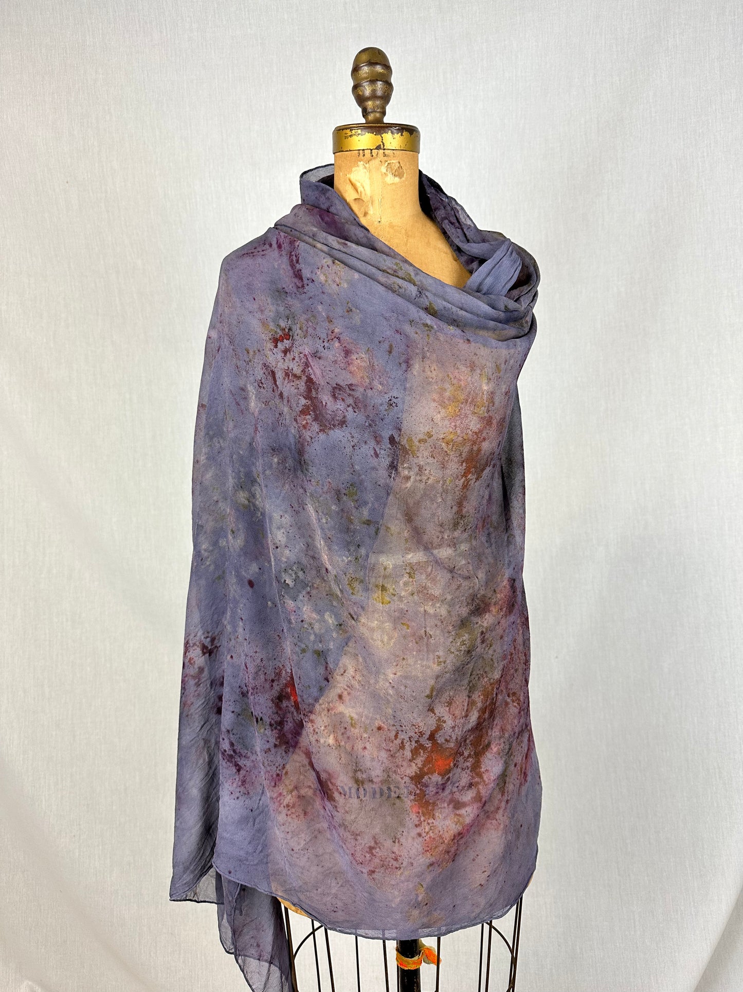 Silk chiffon sarong / shawl/ blanket / tapestry- dark mother