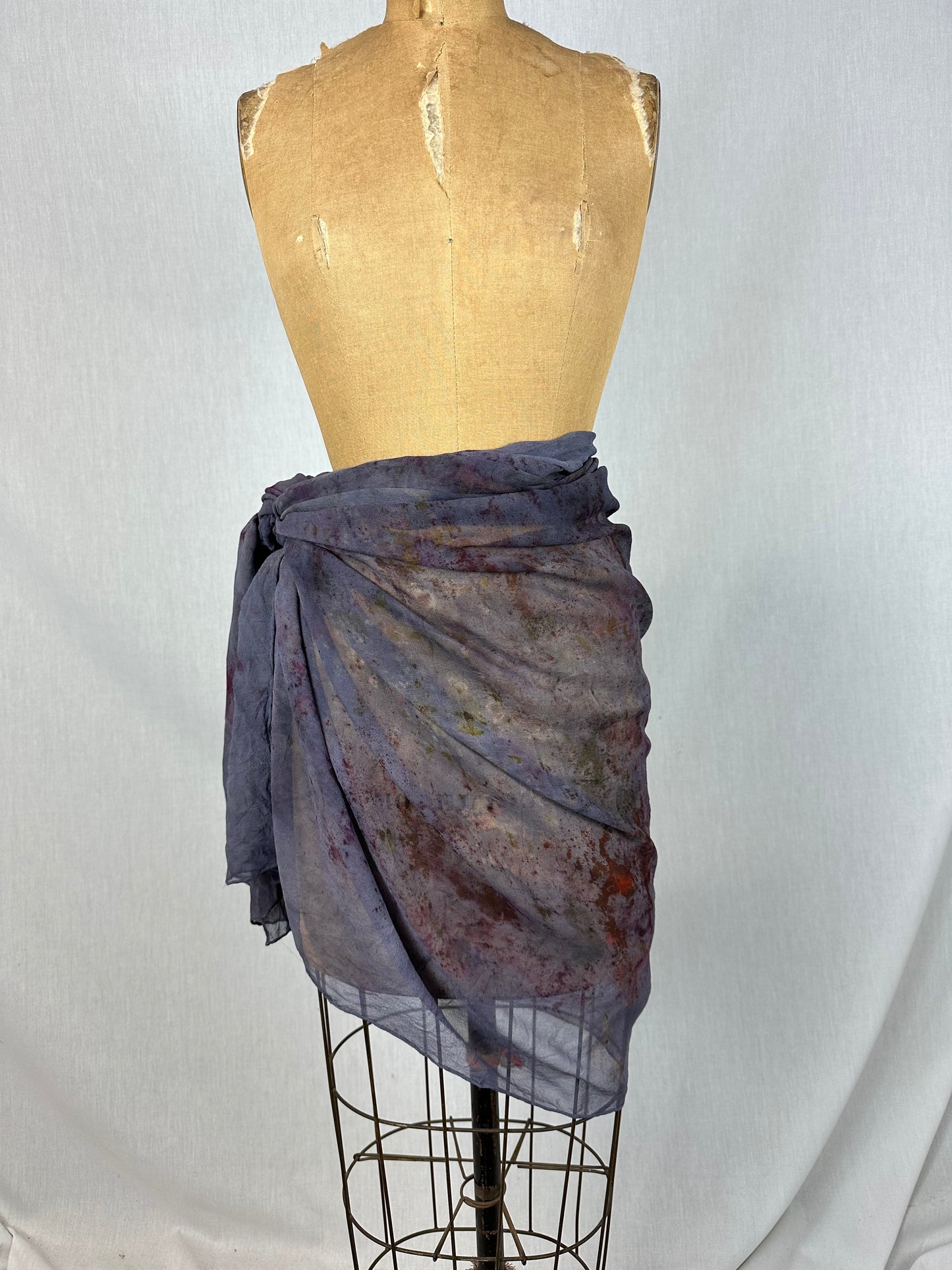 Silk chiffon sarong / shawl/ blanket / tapestry- dark mother