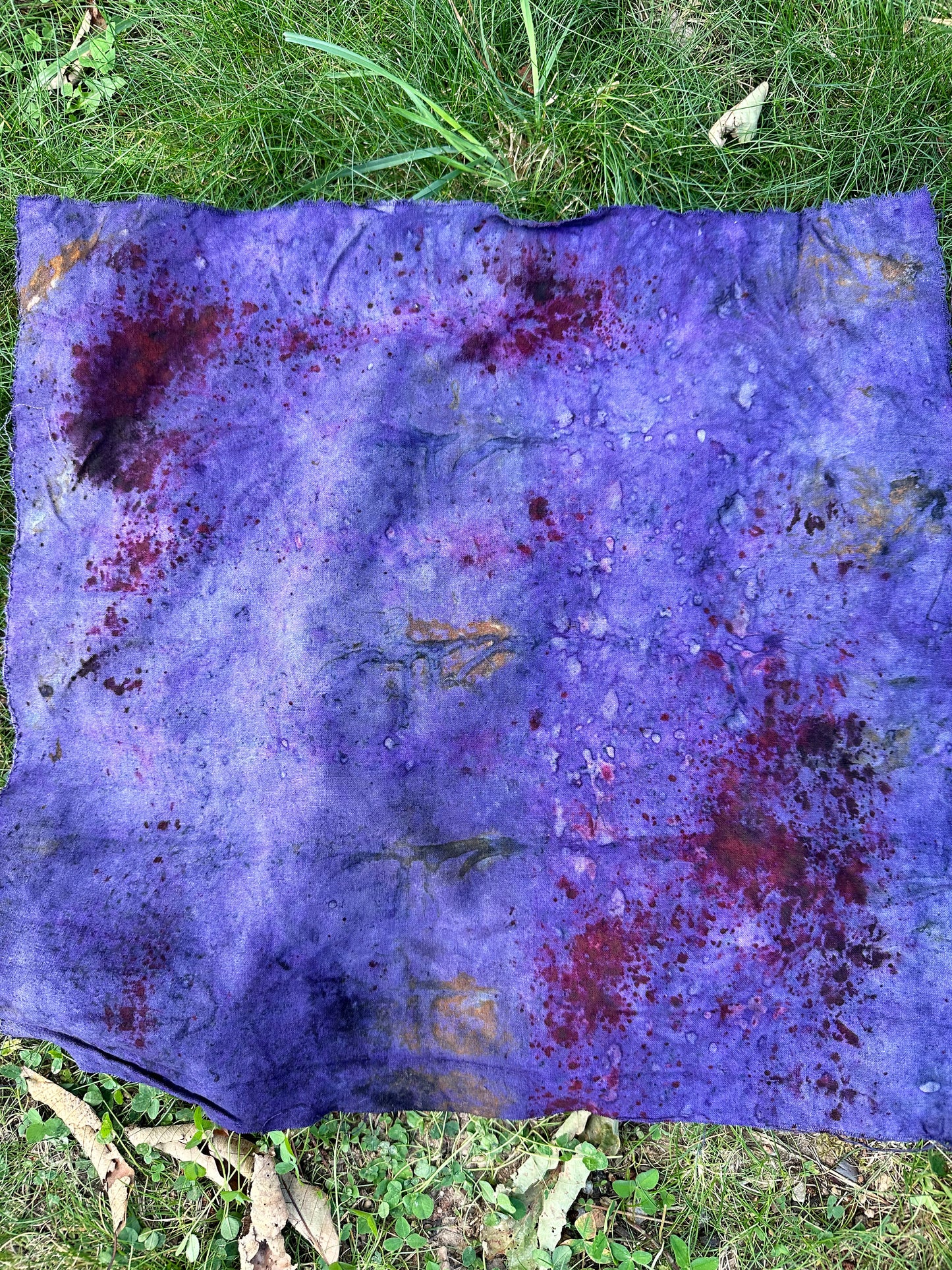 Raw silk bandana / altar cloth - ancient memory