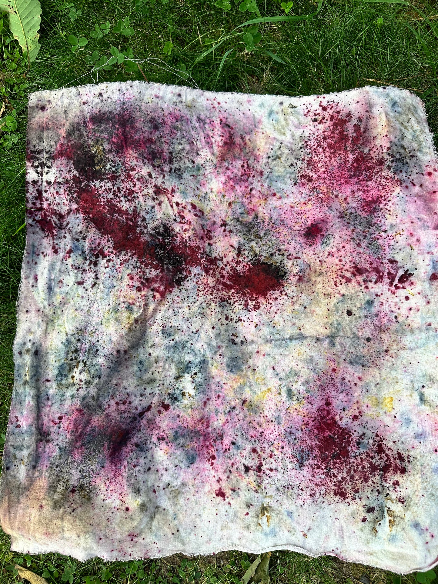 Raw silk bandana/ altar cloth- warm love
