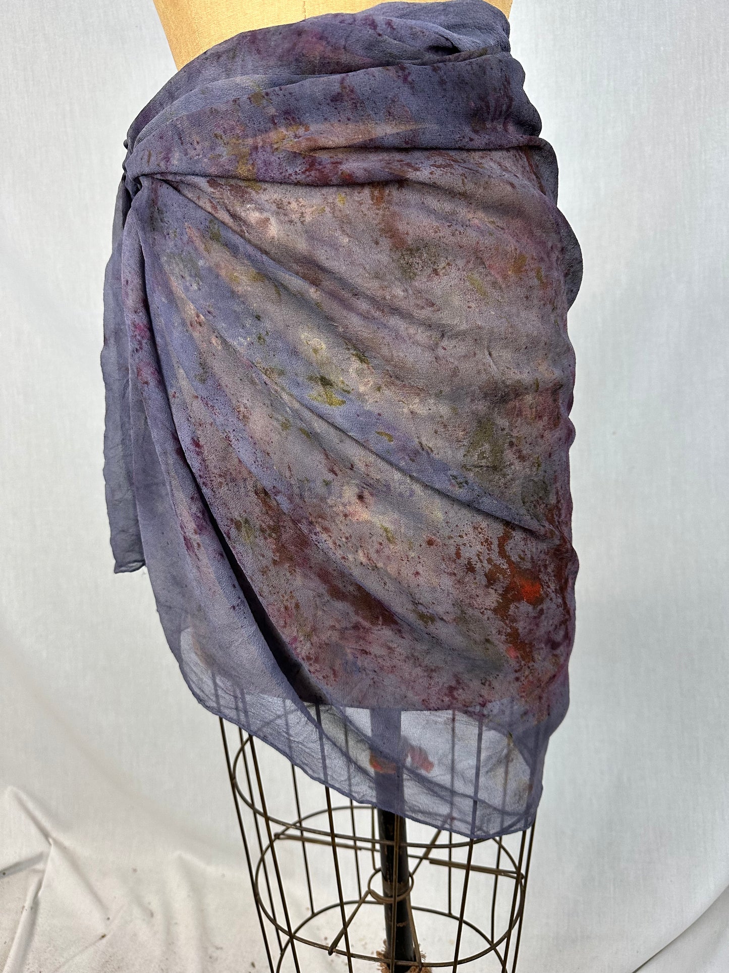 Silk chiffon sarong / shawl/ blanket / tapestry- dark mother