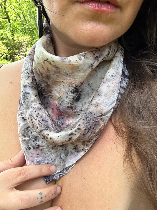 Silk bandana/ altar cloth - Peony