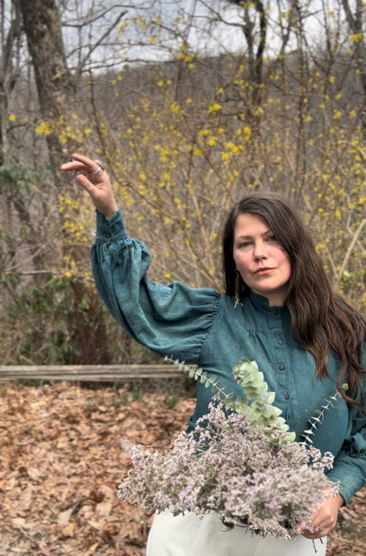 Poet Sleeve Hemp Blouse - Grounded Mother Wisdom