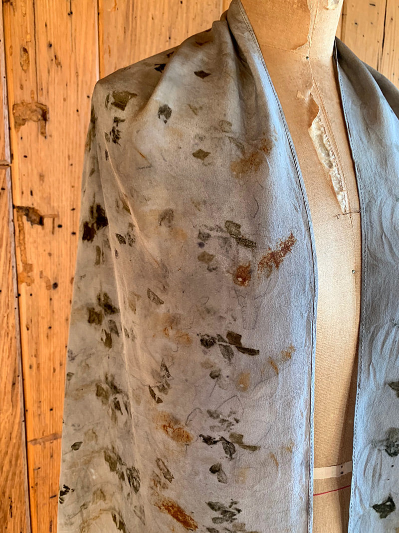 Plant Infused Silk Scarf - Silver Lining