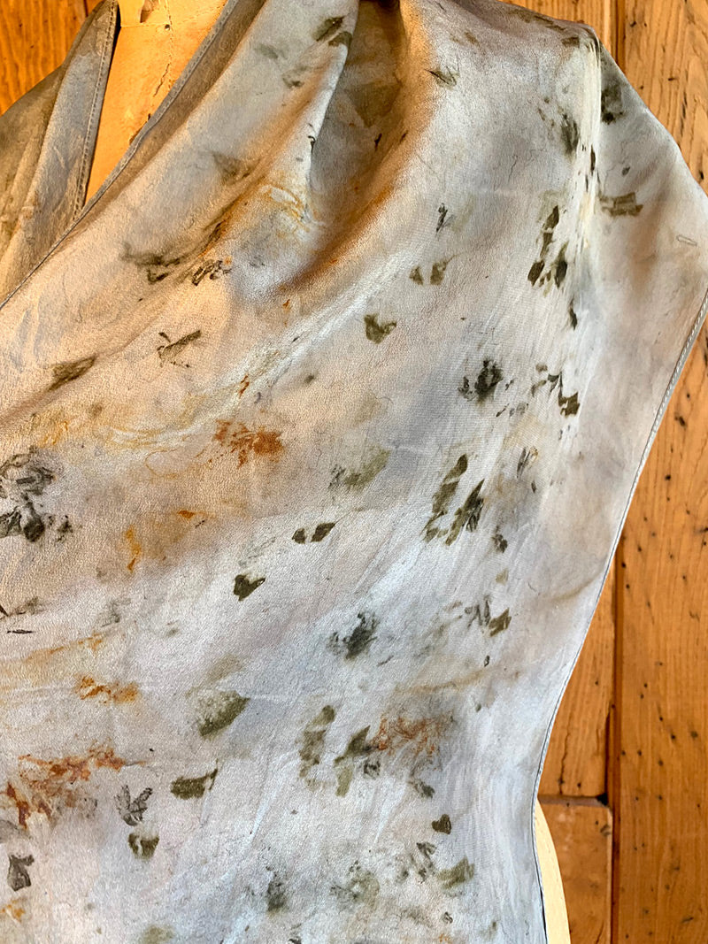 Plant Infused Silk Scarf - Silver Lining