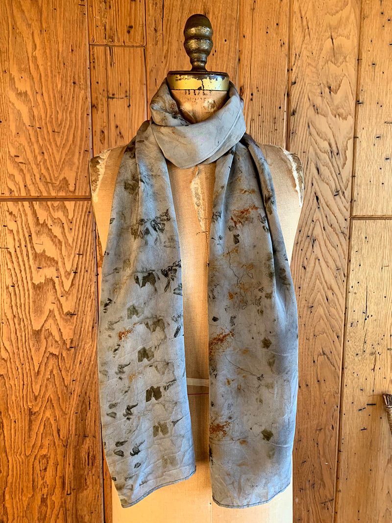 Plant Infused Silk Scarf - Silver Lining