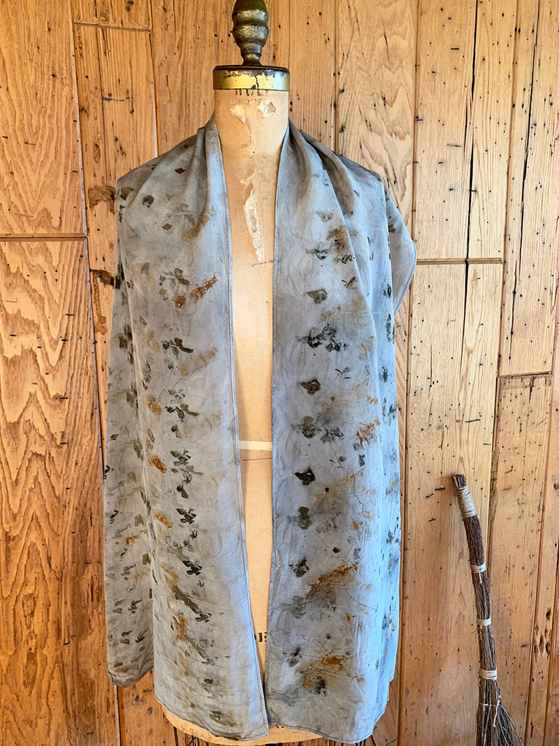 Plant Infused Silk Scarf - Silver Lining