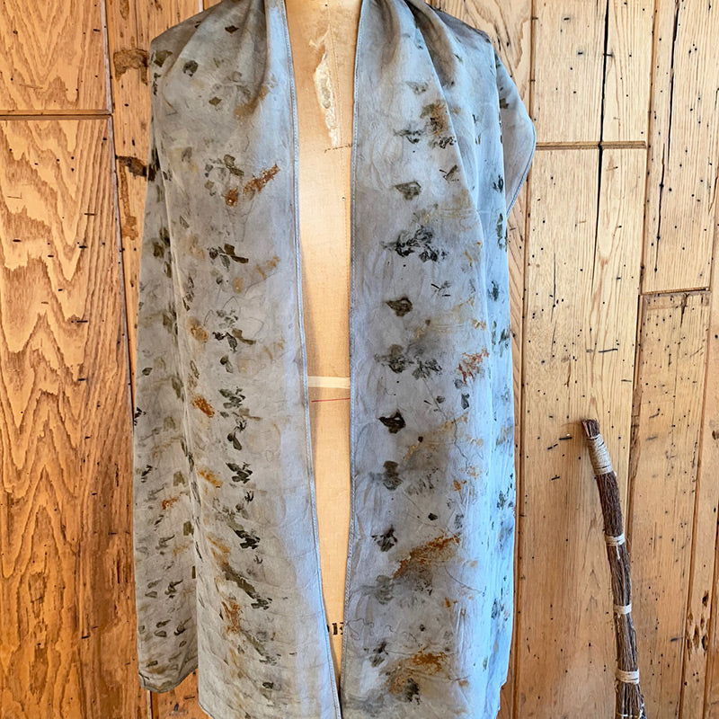 Plant Infused Silk Scarf - Silver Lining
