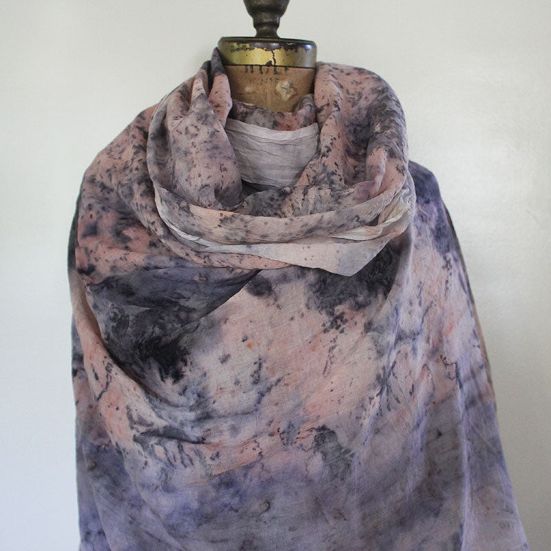 Plant Infused Organic Cotton Oversized Shawl - Pink Iron