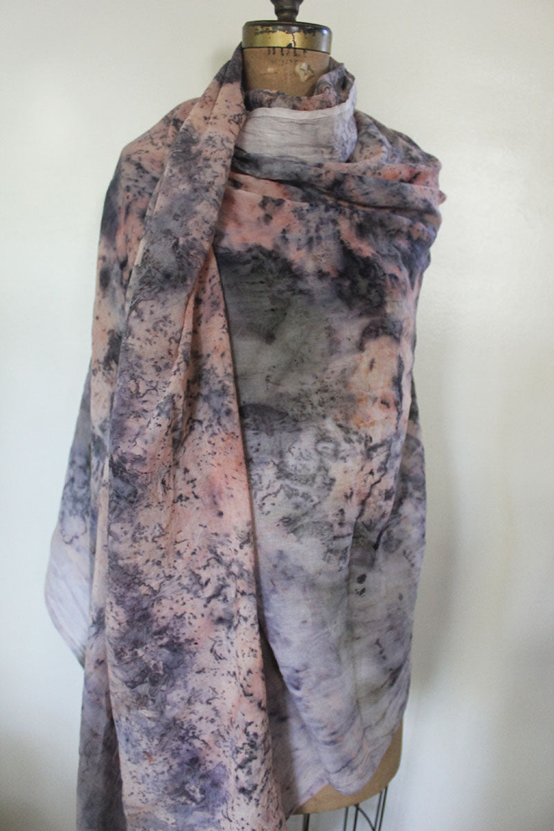 Plant Infused Organic Cotton Oversized Shawl - Pink Iron