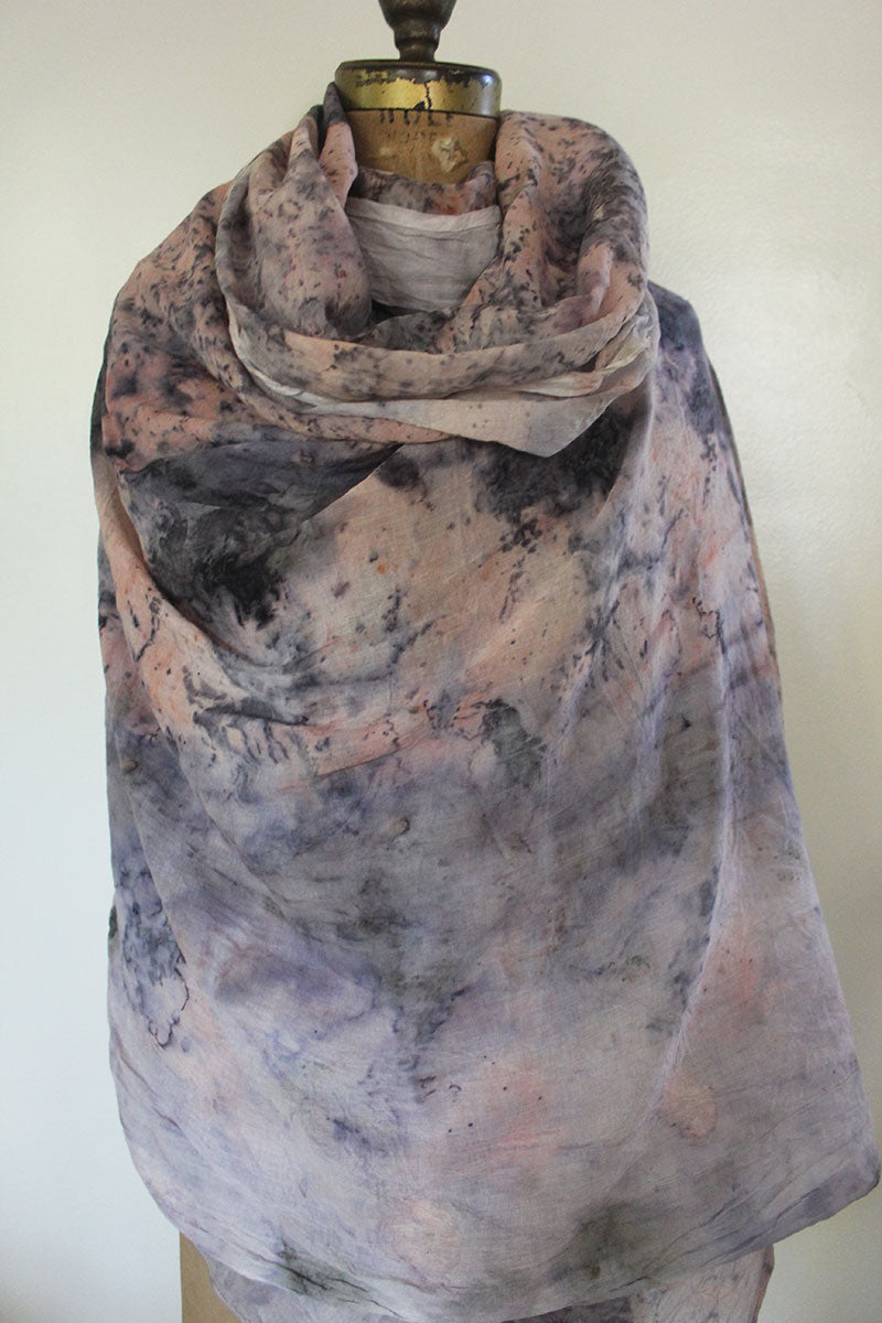 Plant Infused Organic Cotton Oversized Shawl - Pink Iron