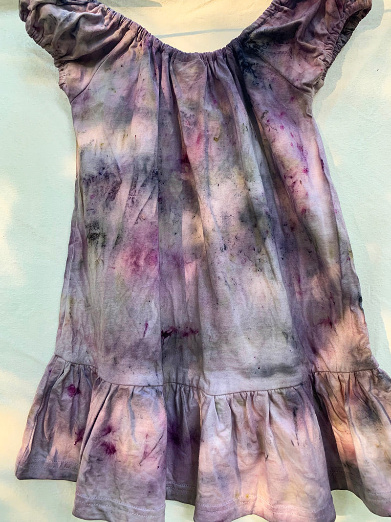 Cotton botanically dyed dress- 4T - Berry