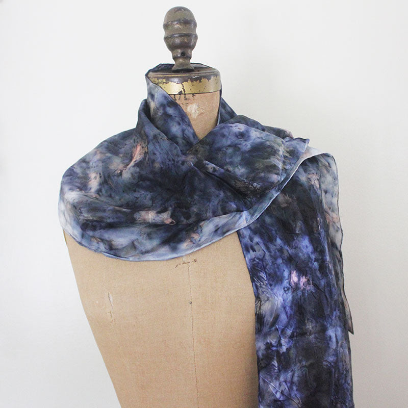 Plant Dyed Silk Scarf - Blue Phase