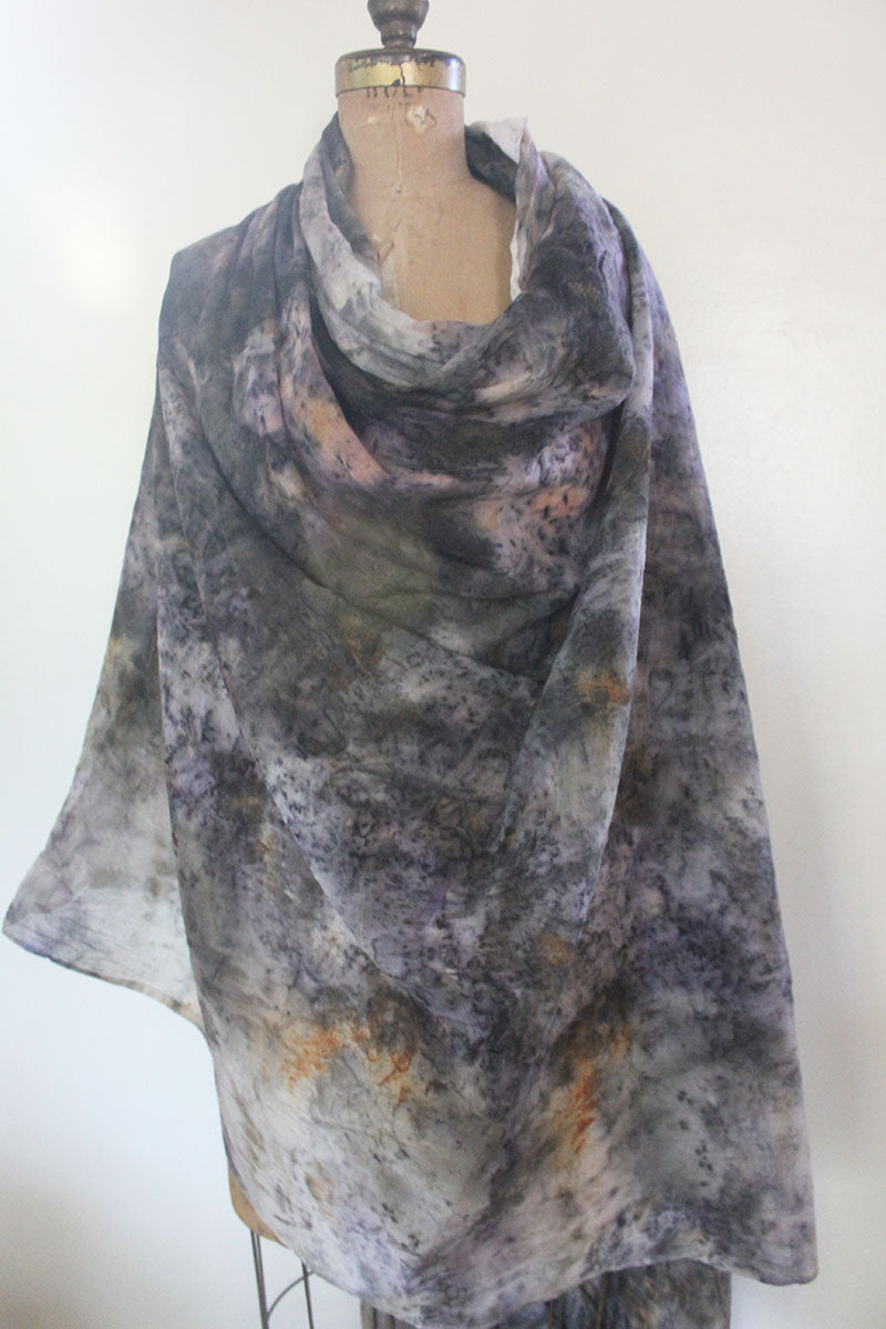 Plant Infused Organic Cotton Oversized Shawl - Nettle +  Rose