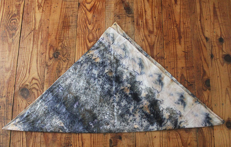 Plant Infused Cotton Bandana/altar cloth - Blue Rust