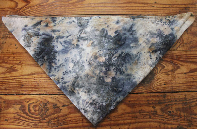 Plant Infused Cotton Bandana/altar cloth - Blue Rust