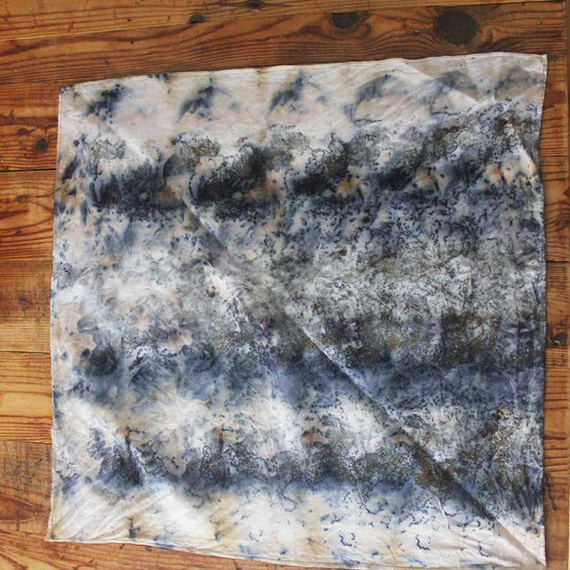 Plant Infused Cotton Bandana/altar cloth - Blue Rust