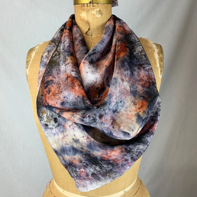 Botanically Dyed Silk Scarf - Duality