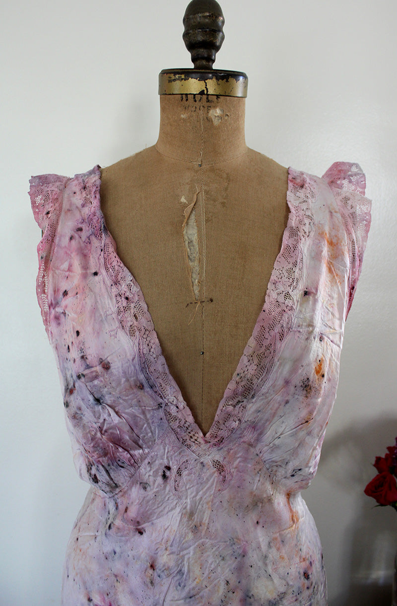 Up-cycled Vintage Silk Dress - Sweet Rose