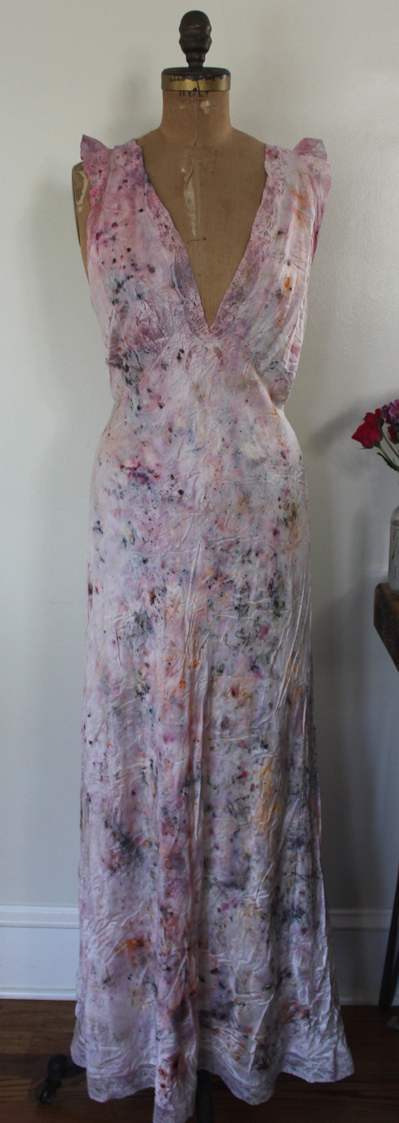 Up-cycled Vintage Silk Dress - Sweet Rose