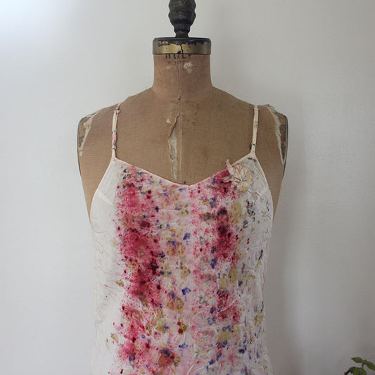 Plant Dyed Silk Vintage Dress - Cochineal