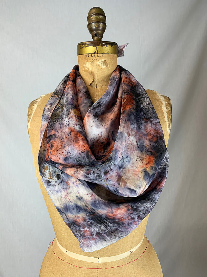 Botanically Dyed Silk Scarf - Duality