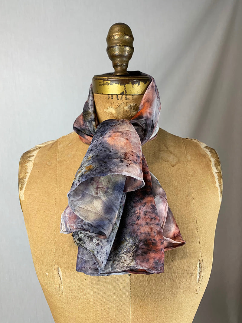 Botanically Dyed Silk Scarf - Duality