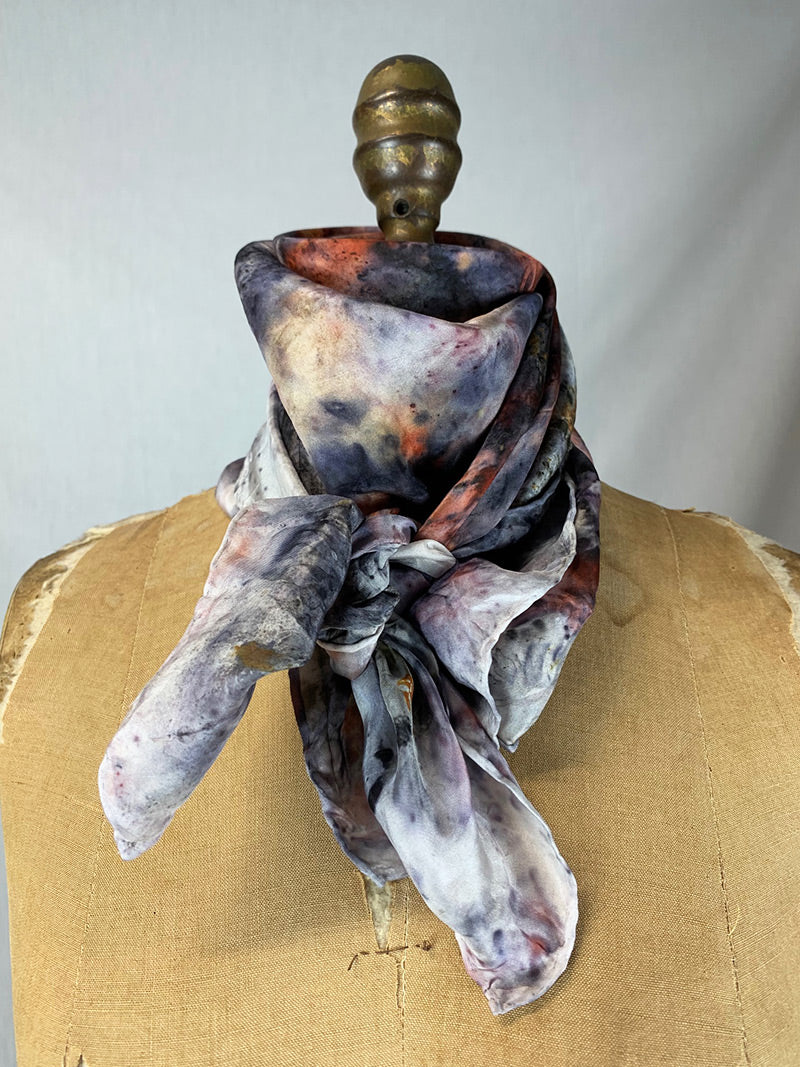 Botanically Dyed Silk Scarf - Duality