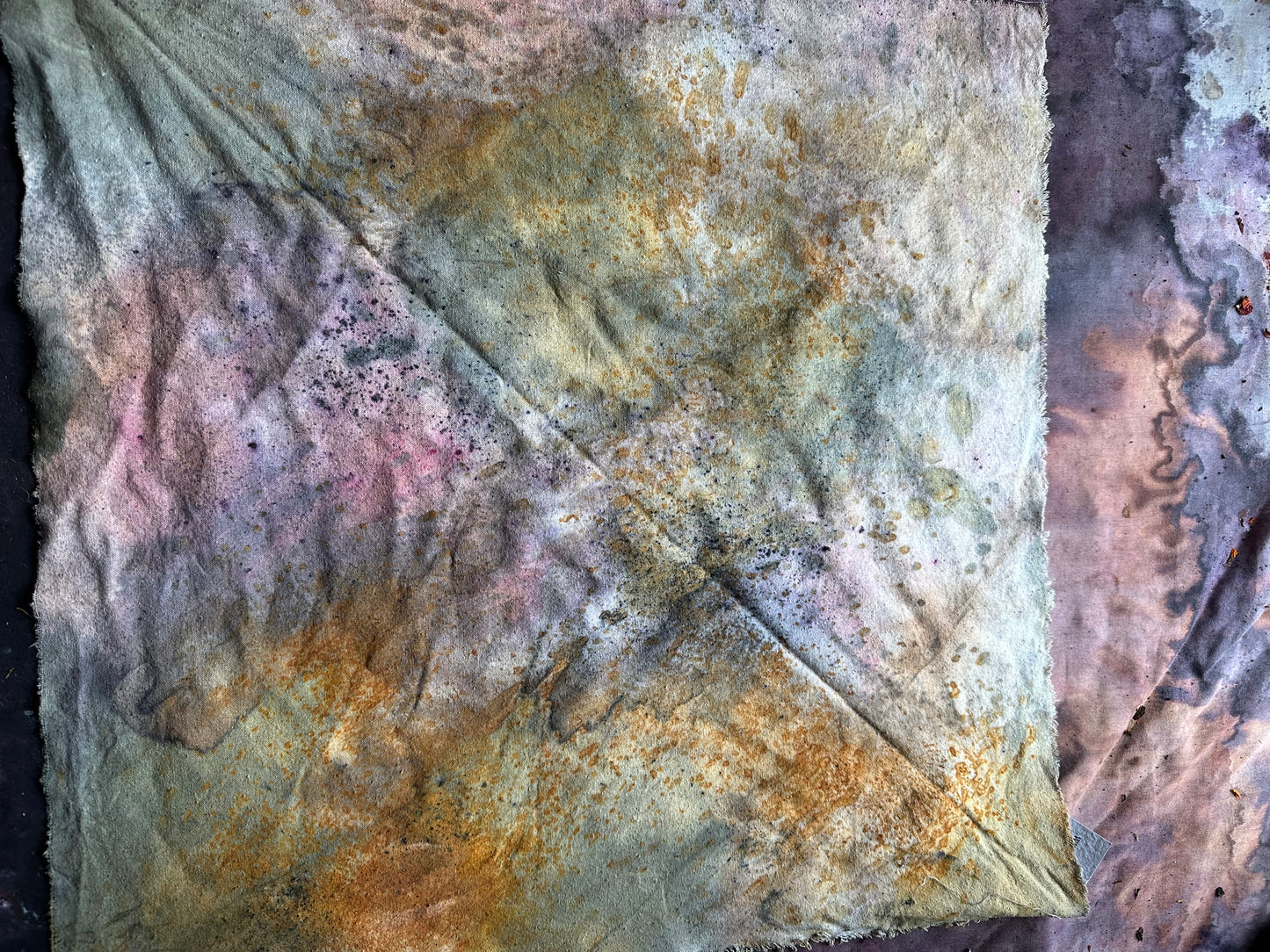 Raw silk bandana / altar cloth - Water Your Own Grass