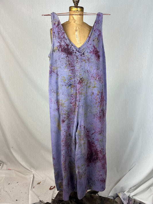 Raw Silk Jumpsuit - Blue Lotus