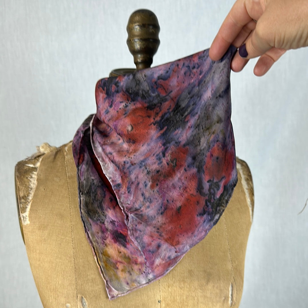 Silk bandana / altar cloth- Owl