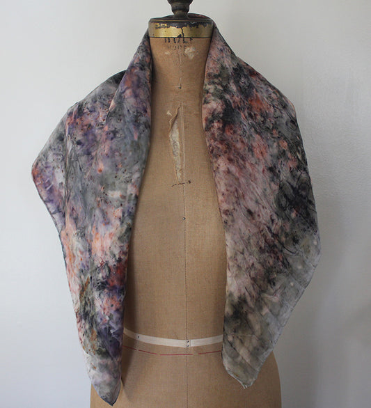 Plant dyed silk scarf