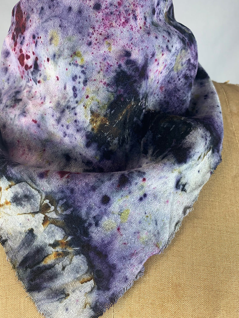 Raw Silk Bandana / Altar Cloth - Nebula Mind
