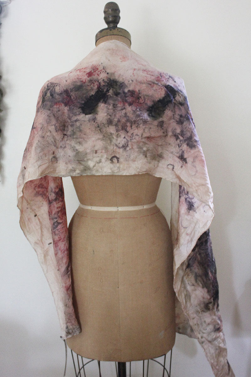 Plant Dyed Silk Scarf - Peonies