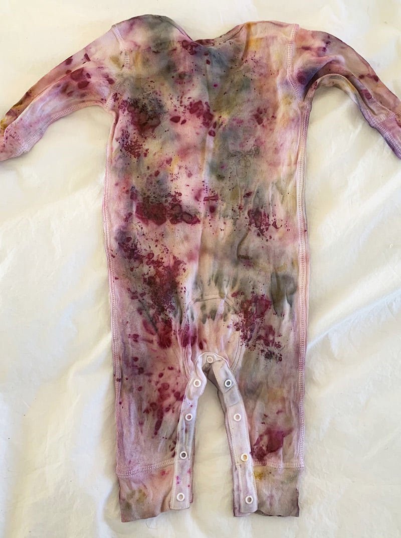 Plant Dyed Cotton Onesie With Matching Raw Silk - You Are My Sunshine
