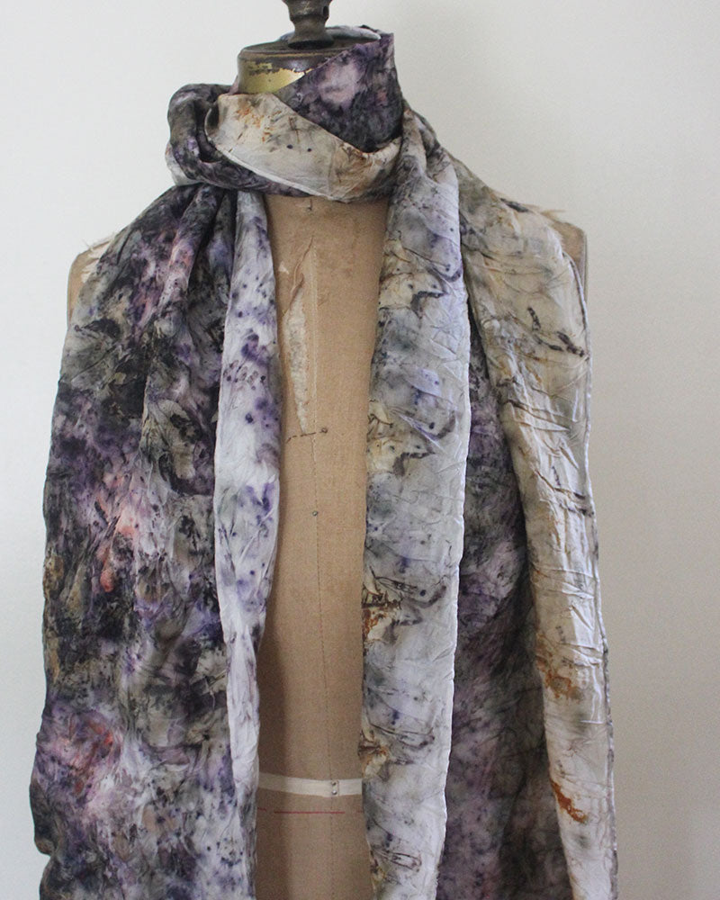 Plant Dyed Silk Scarf - Water Lily