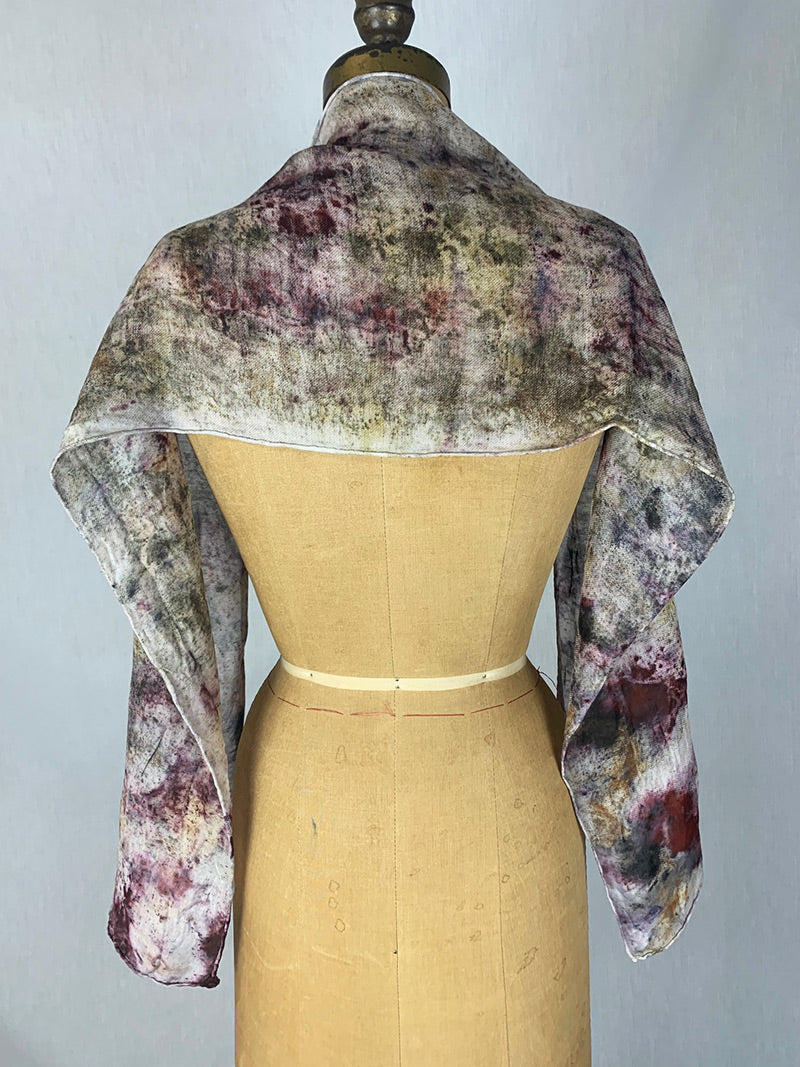 Plant Infused Wool &amp; Silk blend Scarf - Stinging Nettle